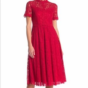 Red lace dress